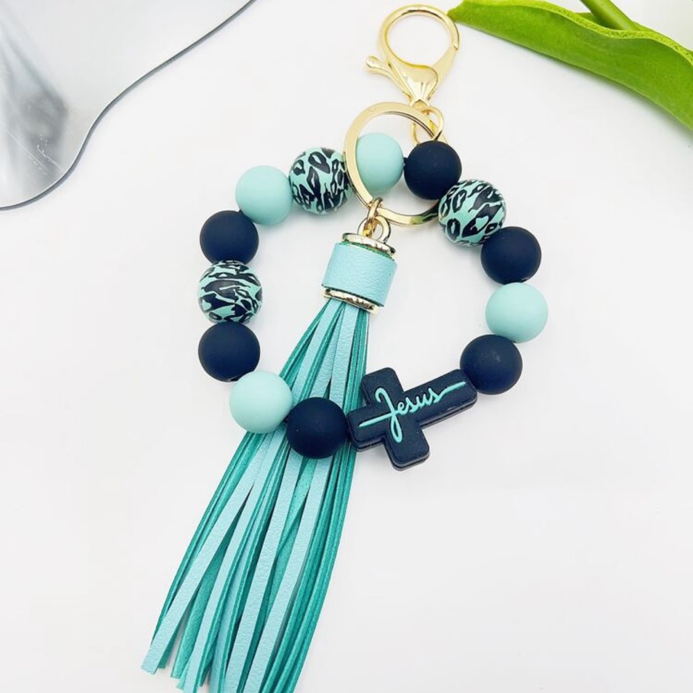 Homemade cross keychain